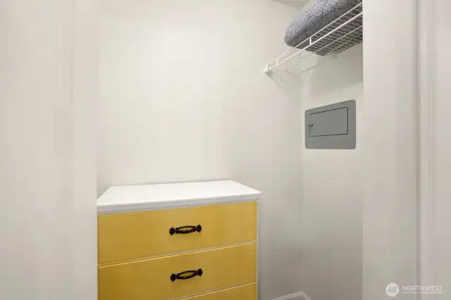 Walk-in closet with chest of drawers