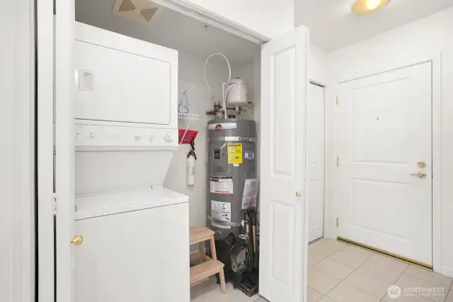 In-unit laundry, new water heater