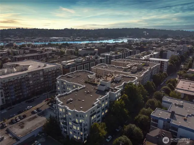 Ballard Condominium building in the foreground center