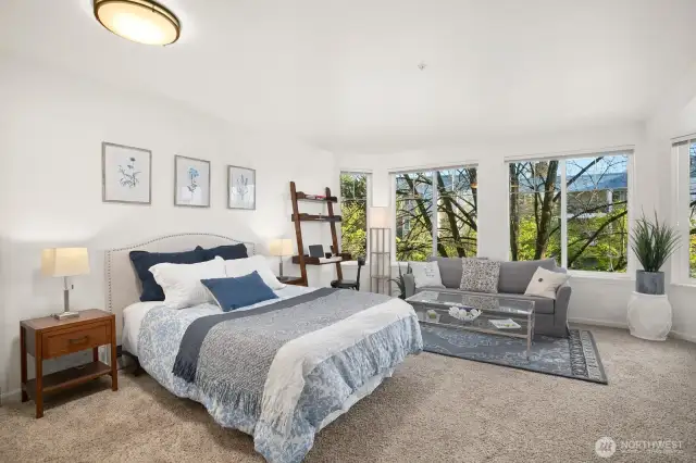 Spacious studio, easily fits bed, couch, and desk