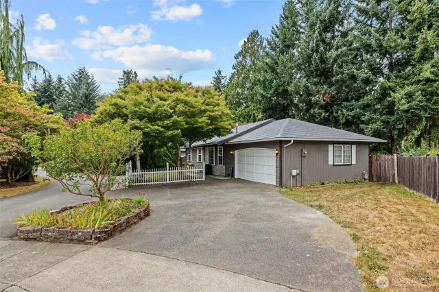 Circular driveway provides extra parking.
