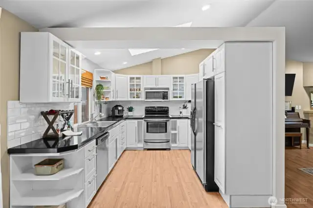 Updated kitchen is light and bright.