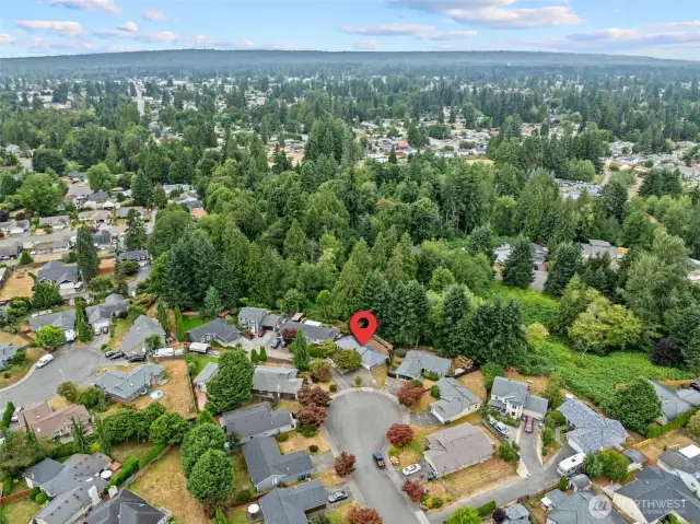 Nestled off cul-de-sac.