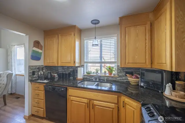Kitchen with granite countertops