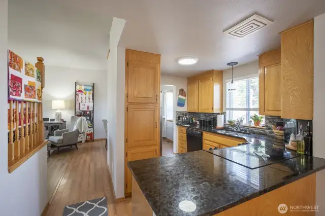 Kitchen with granite countertops