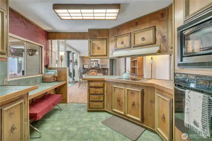 Kitchen looking into the dining area ~
