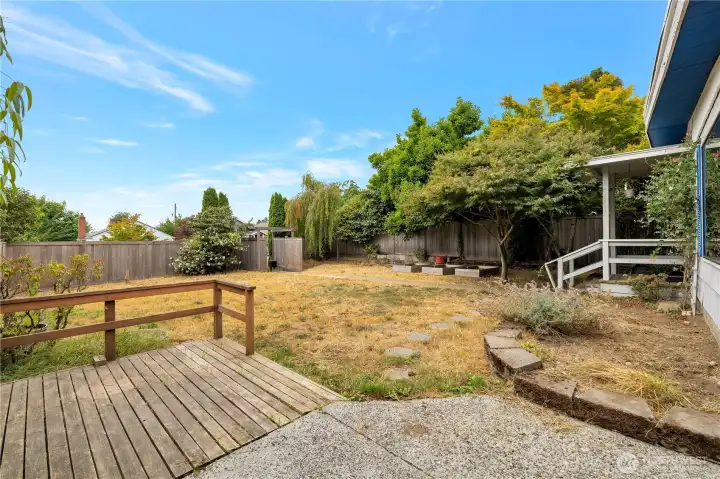 From back gate towards front