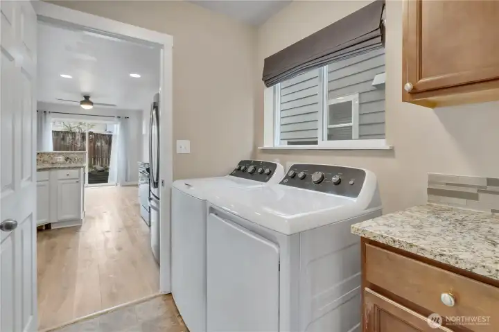 Laundry room off of the kitchen.