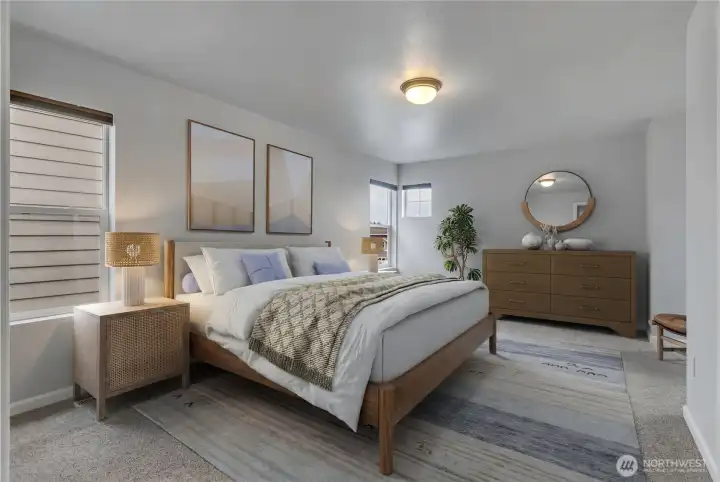 Visual of master bedroom.