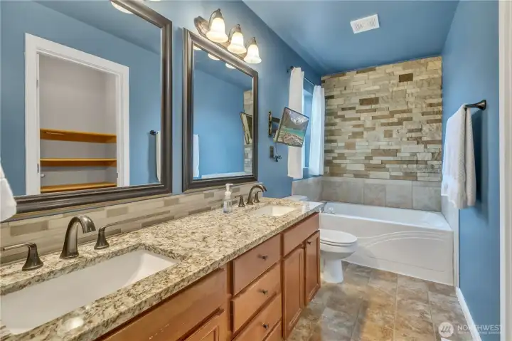 Master bathroom with beautiful accents.