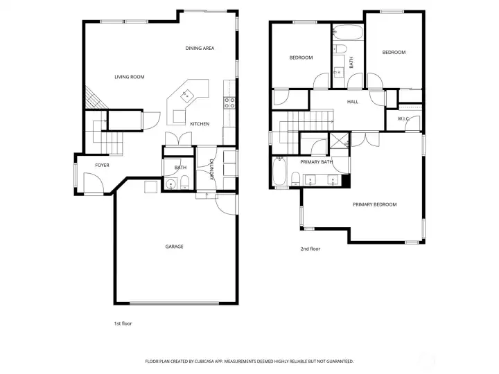 Floor plan of both upstairs and downstairs.