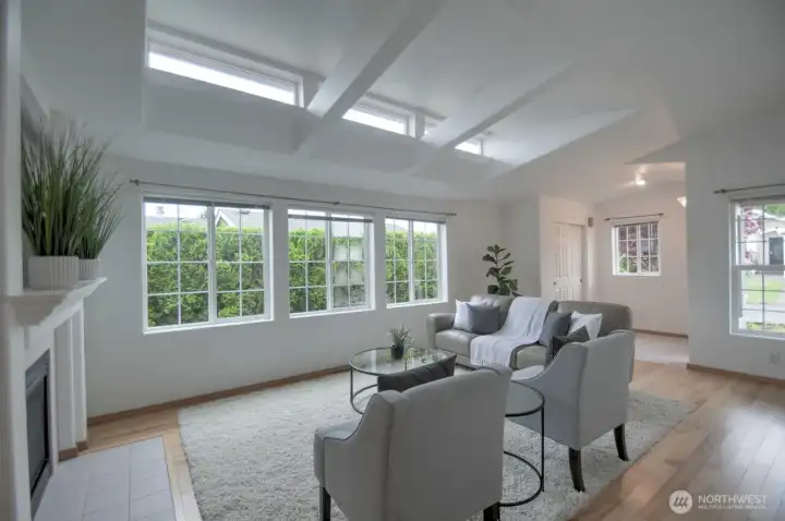 View of the living room and entry