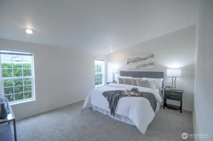 Spacious primary suite - with room for a king-sized bed