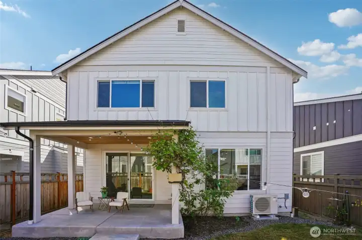 Fully fenced backyard designed for easy outdoor living and year-round enjoyment