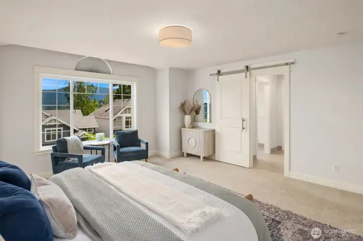 Light and bright primary bedroom