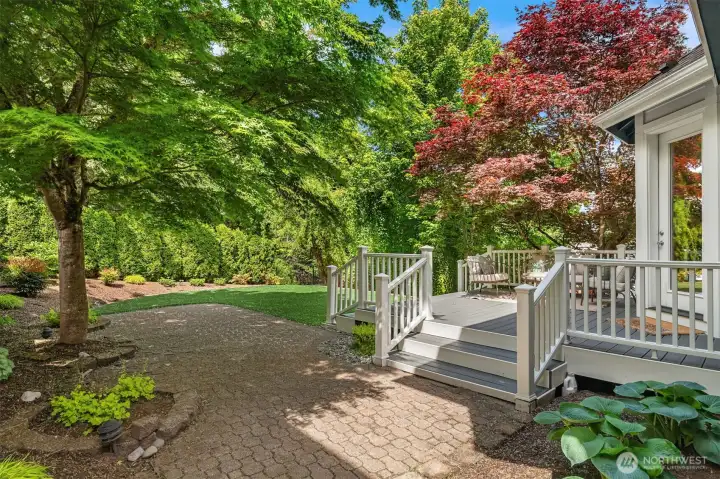 Mature trees offer a serene setting