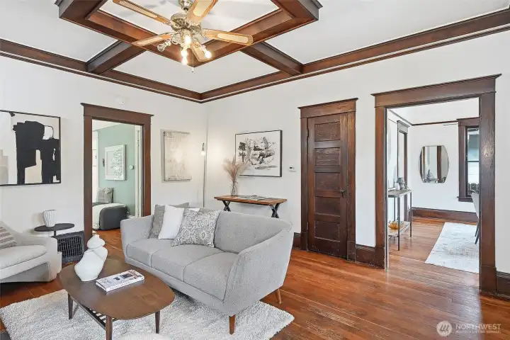 Gorgeous box ceilings