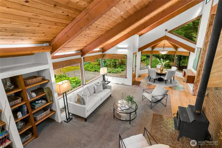 View of living/dining from upstairs overlook View of living/dining from upstairs overlook
