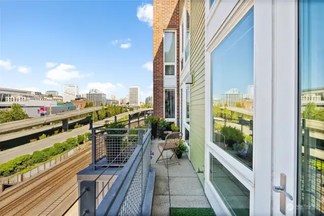 This balcony is shared only with the unit next door.  See gas BBQ access!