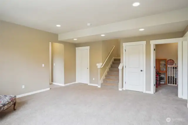 Lower level great room w/2 walk in closets