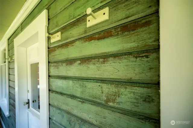 Original 1930's siding in the sun room.