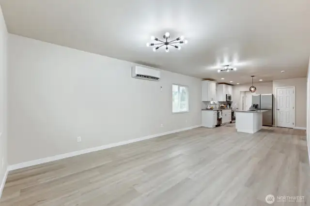 Living room from the front entry to the kitchen