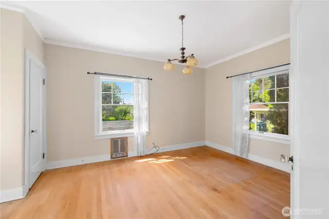 Lovely hardwoods and picture windows.