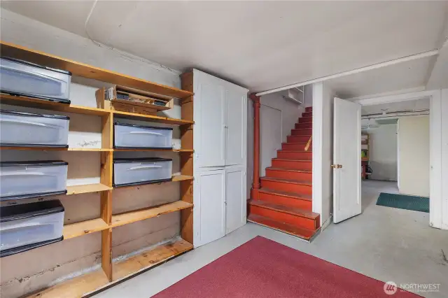 Tons of storage space in large basement