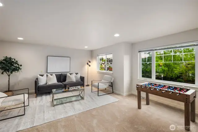 Upper level bonus room.  Perfect for media room, game room, workout area, office space and so much more!