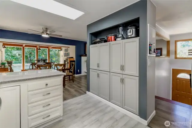 Abundant kitchen storage space enhances functionality