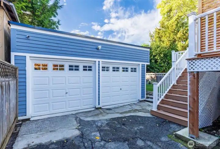 Two car garage used as gym!