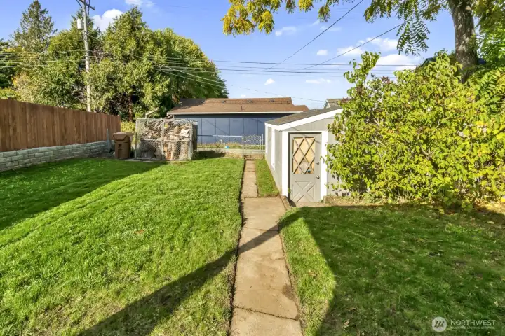 View from back door of the home. Beautiful open space for entertaining and hanging out.