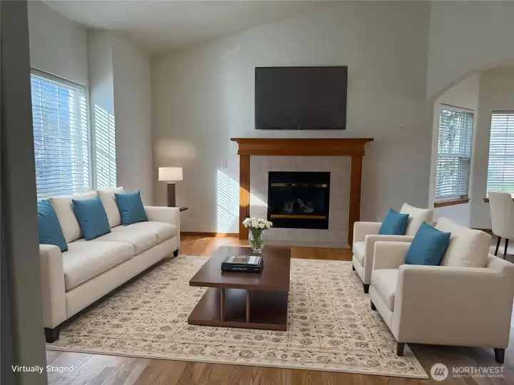 Virtually staged living room