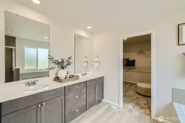 Primary bath  Photos are representation as the home is under construction.