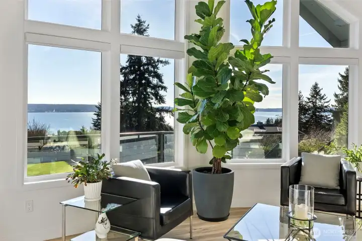 Views from the great room. A convenient coat closet off the front door for guests.