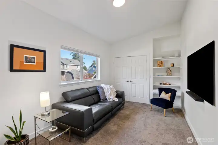 This additional finished room is great for your choosing. Think baby (just off Primary suite), office or TV room as currently used. A deep closed allows for any set up of your choosing.