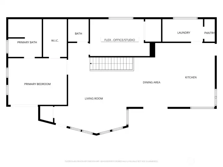 Upper floor plan and Primary living spaces