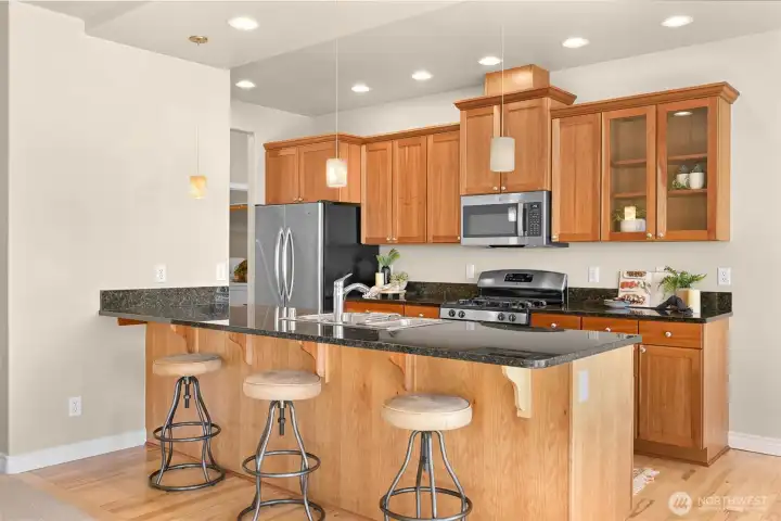 Kitchen with bar seating