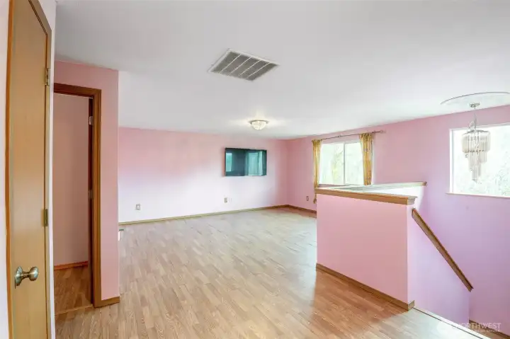 Bonus room at top of stairs is HUGE!