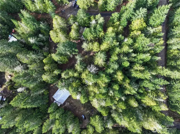 Straight over aerial view of the subject property.