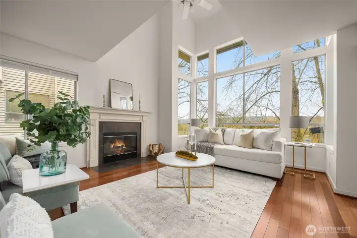 Natural light is abundant in this space even during the rainy days