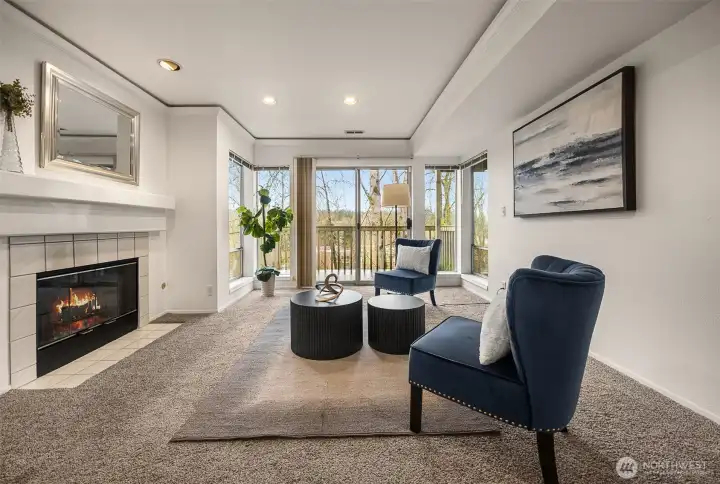 Expansive daylight basement rec/family room