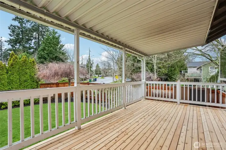New decking on main covered deck