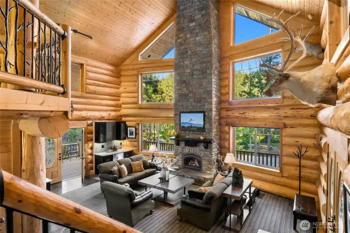 The main house features 4 bedrooms including the primary suite, great room, kitchen + dining and wine cellar.