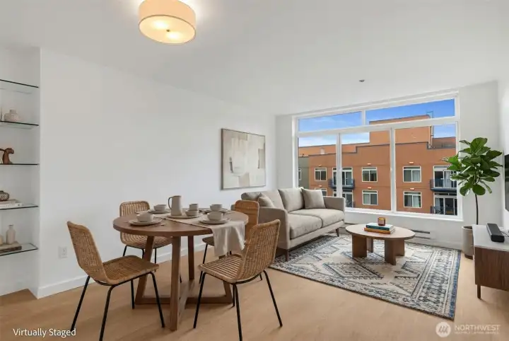 This top floor corner unit is over 1000 sqft with great south facing light.