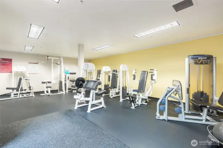 Large fitness center.