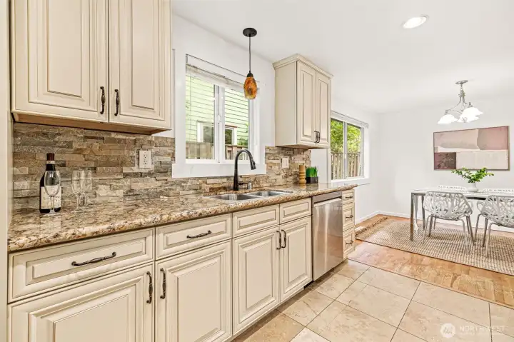 Stainless steel appliances.