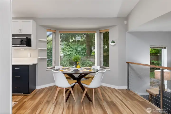 Dining room in the open concept floor plan Dining room in the open concept floor plan