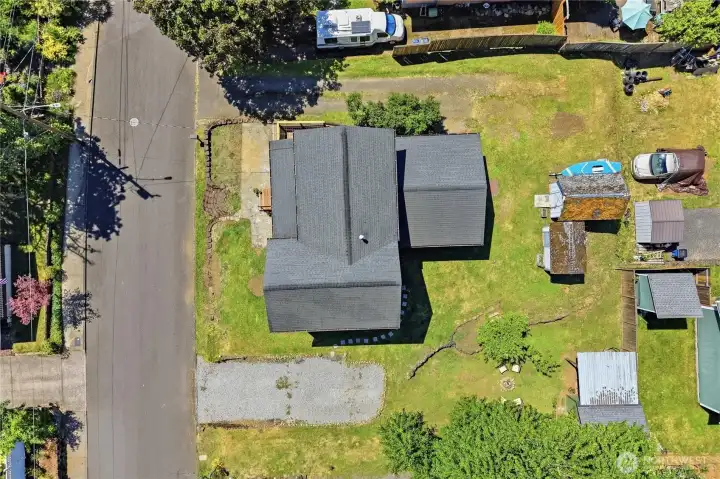 Ariel view of oversized lot