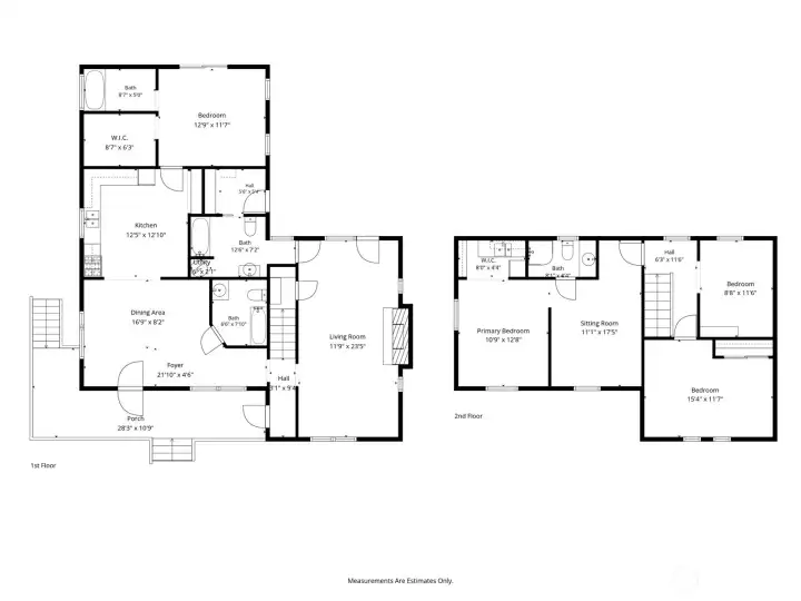 Floor plan of both levels